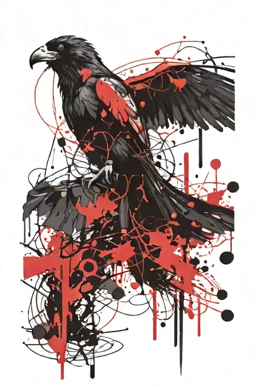 Totem With Crow Flying