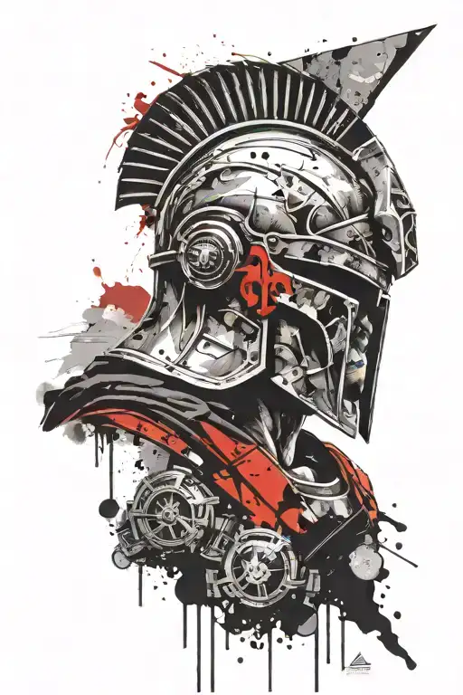 Spartan Helmet Over Mouintains