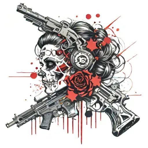 Gun Girl Skull