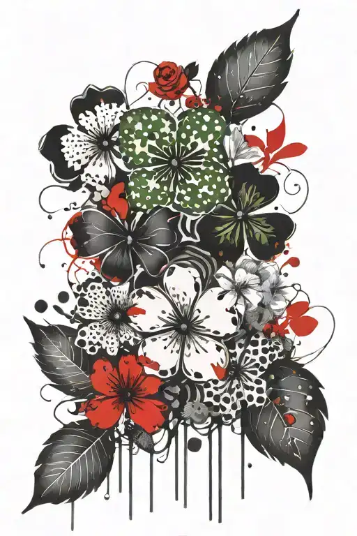 Flowers And Leaf Clovers