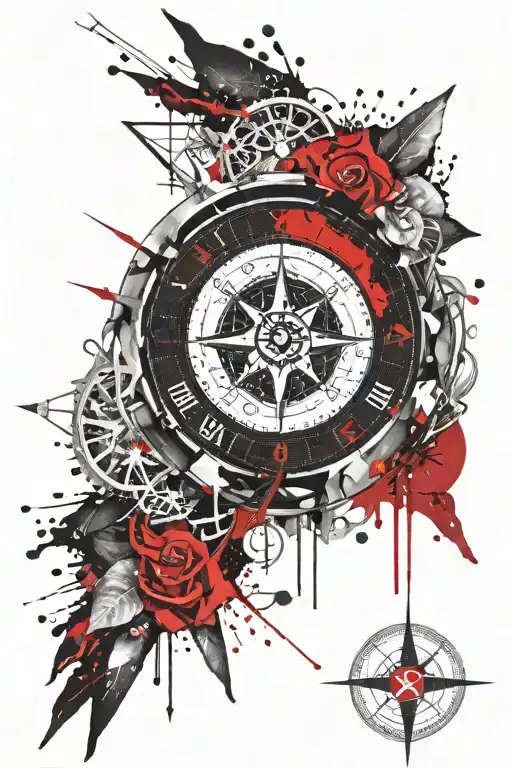 Trash Polka Compass With Coordinates Leading