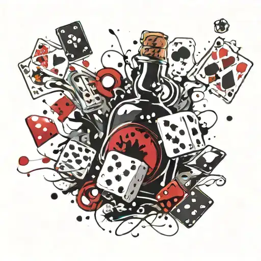 Gambling Poker Dice Whiskey