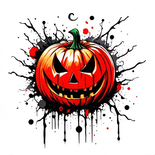 Halloween Jack O Lantern Grinning Eldritch Spirals