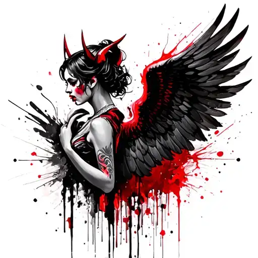 Fallen Angel And Succubus Gemini Back To Back