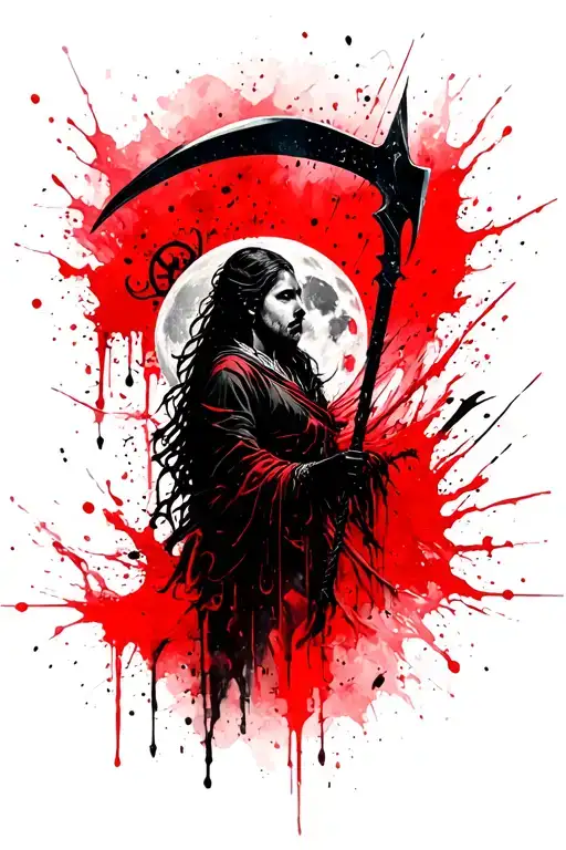 Sagittarius With Scythe Looking Moon