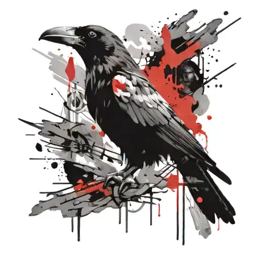 Crow Flying And Screaming Woman Crucifixed