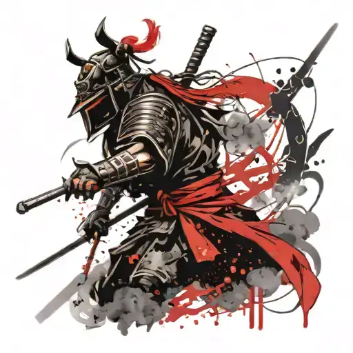 Dark Samurai Warrior Standing