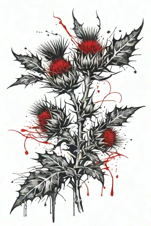 Scottish Thistle Tied Together