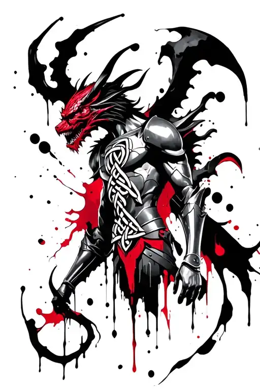Demon On Armor Featuring Trinity Knot