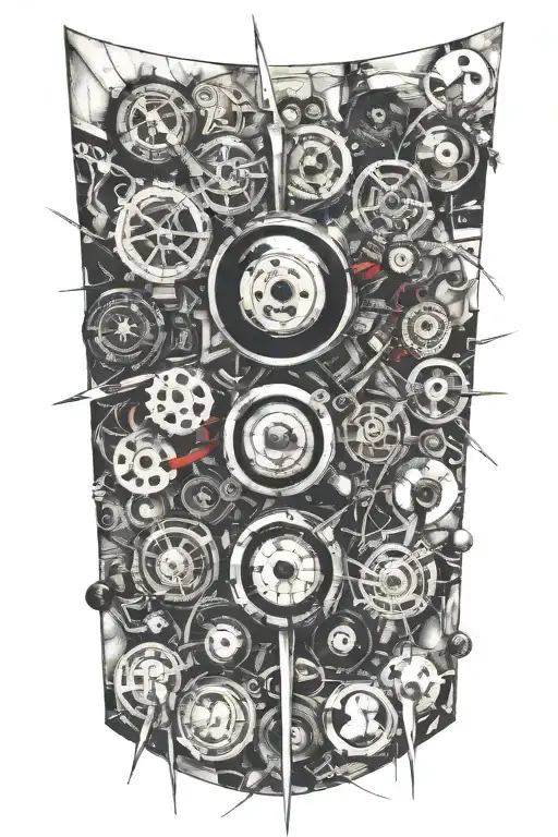 Black Buttons And Needles Sewn Into The Skin