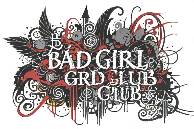 Bad Girl Club Inscription In Gothic Font