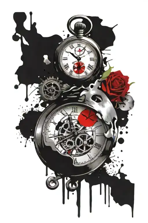 Pocket Watch With Baby Foot Print