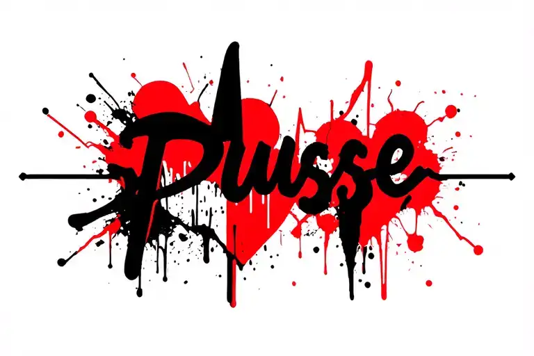 Heartbeat Line With Word 'Pulse' In Center