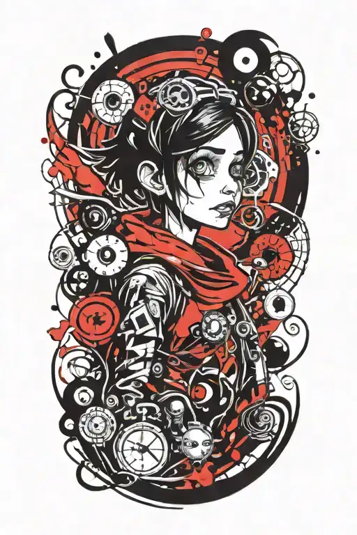Coraline Half Sleeve Design Without Faces As Part Of The Design
