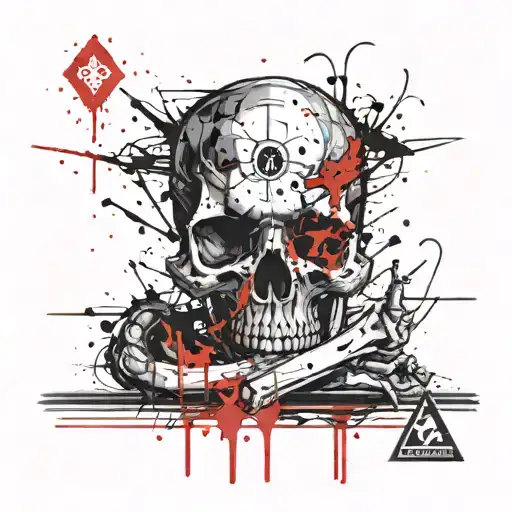 Skull In Meditation Poes With Crrow