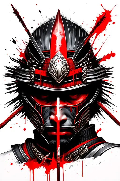 Samurai Warrior Shot By Arrow Piercing