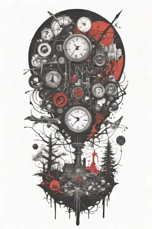 Creepy Wilderness Half Sleeve Tattoo Featuring Needles And Buttons From Coraline