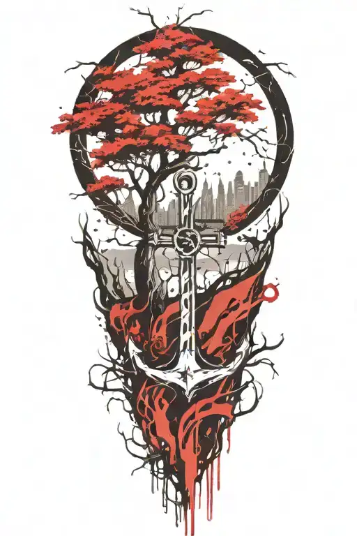 Cypress Tree With Roots Shaped Like An Anchor