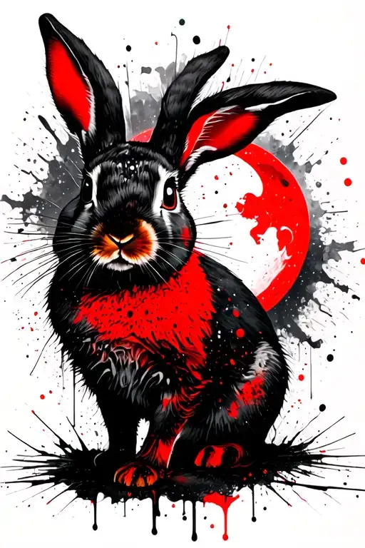 Rabbit With A Moon Shining And Cyber Sigilism