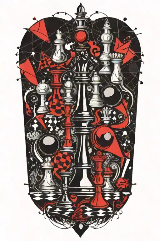 Chess Pieces Arranged In A Mesmerizing Geometric Pattern Representing The Cosmos