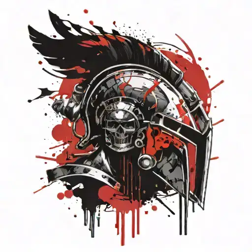 Black Color With Red Trim Spartan