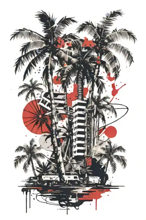 A Straight-trunked Palm Tree