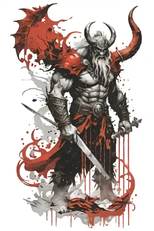 Norse Frost Giant With Ice Sword Emerging