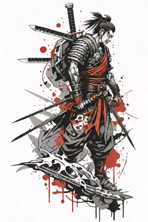 The Bloody Sword Of A Warrior Samurai