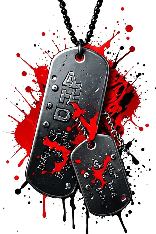 Military Dogtags Intertwined