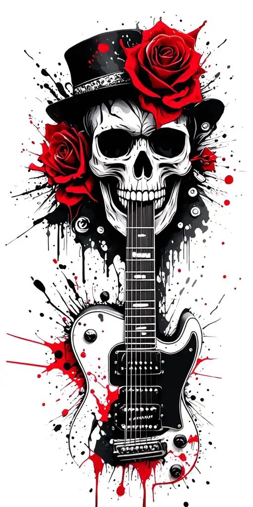 Guitar Punk Skull N Roses