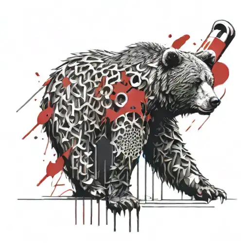 A Bear In Chainmail With A Hammer Calmly Looks Straight At You