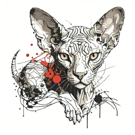 Sphynx Cat Looks Straight From The Front