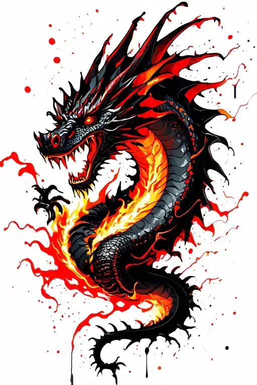 Scandinavian Dragon Breathing Fire