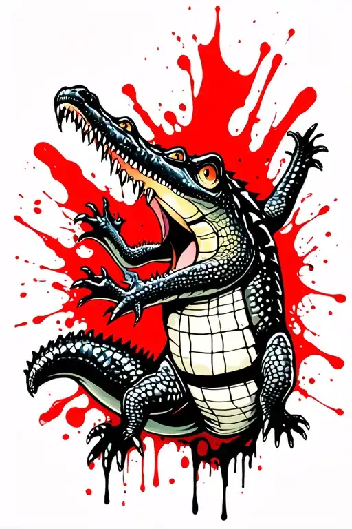 Crocodile Long Cartoon Style