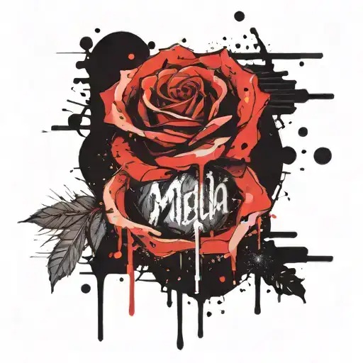 Rose And Moon With Two Names In It Melia And Magnus