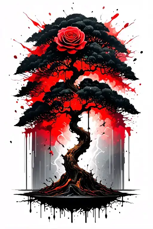 Thunderstorms Striking And Bonsai Tree An Nature An Roses