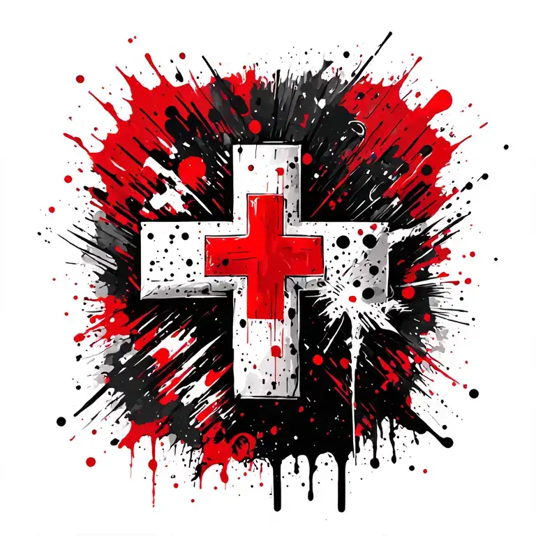 Blessed With Red Cross Black Underneath Then Beautiful