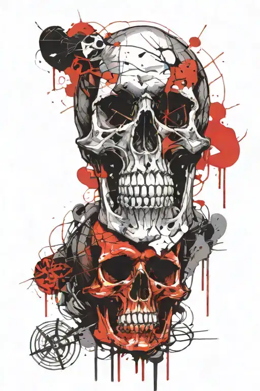 Overthinking Scull With Broken Heart