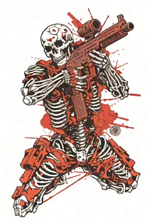 Japan Skeleton With Gun