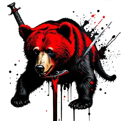 Bear In The Subspecies With A Sword In Two Hands
