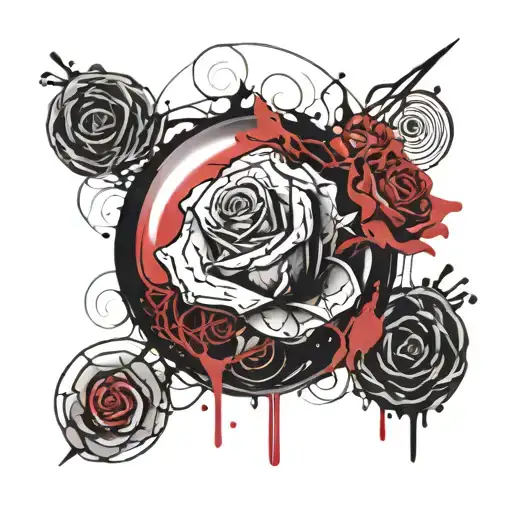 Beautiful Struggle In Bubble Font With Roses And Barbwire