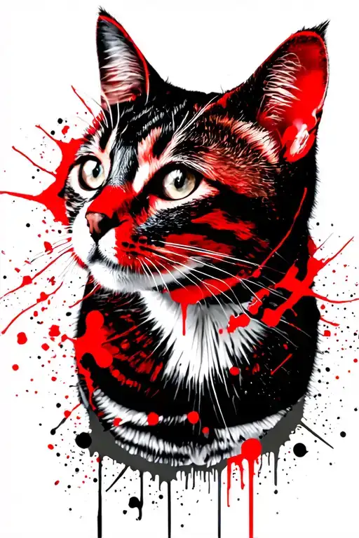 Cat's Muzzle In Profile Against The Background