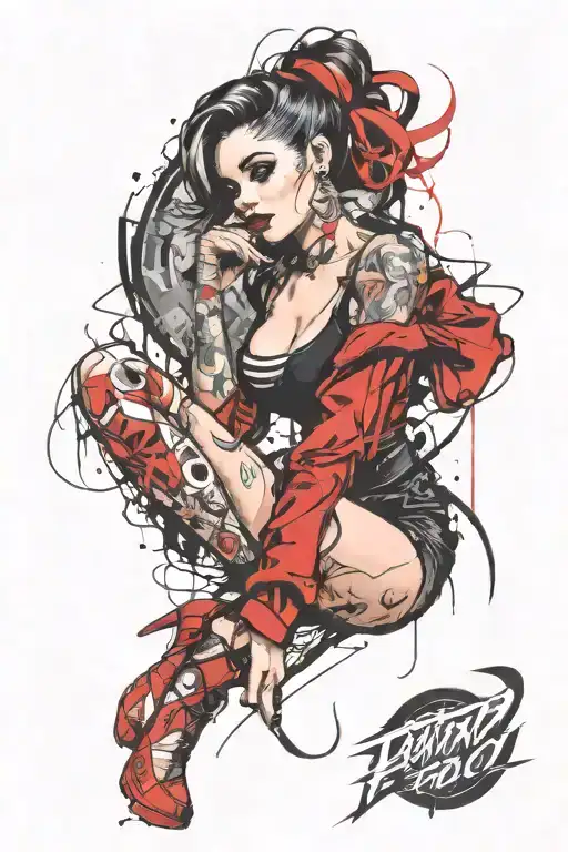 Gothic Emo Cyberpunk Pinup Girl