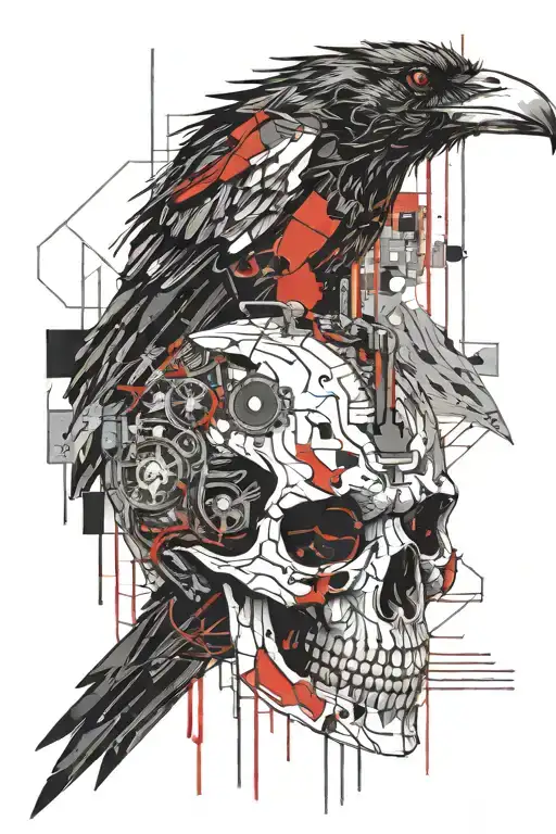 Raven Skull Circuit Board