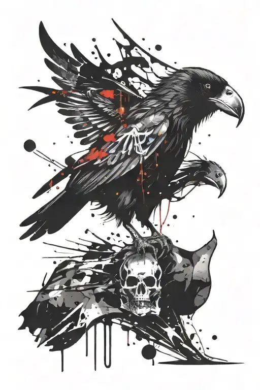 Gotic Pirate Flag Morphing Raven