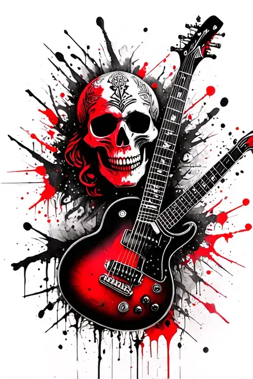 Skull Maya Guitar Character