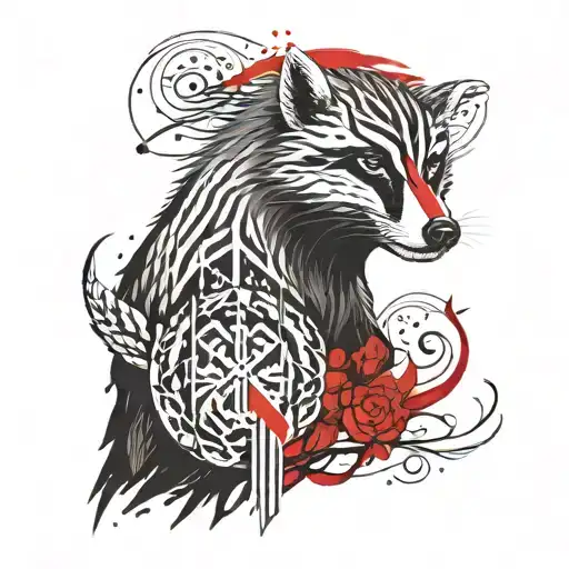 Forearm Tattoo Nordic Viking Runes Totem Animal European Badger