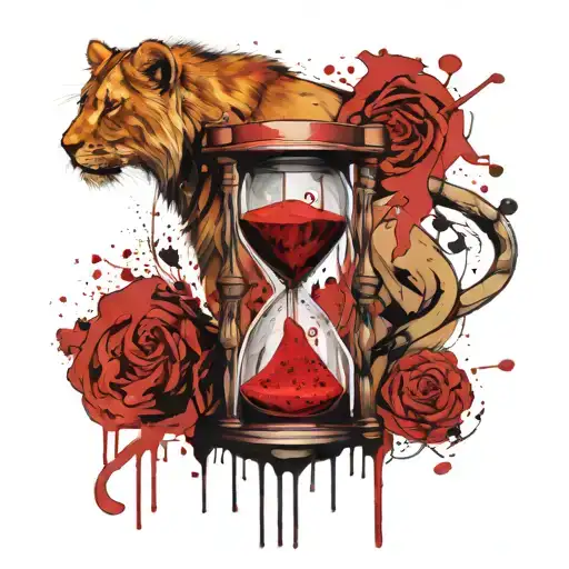 Hourglass Whit Little Lion