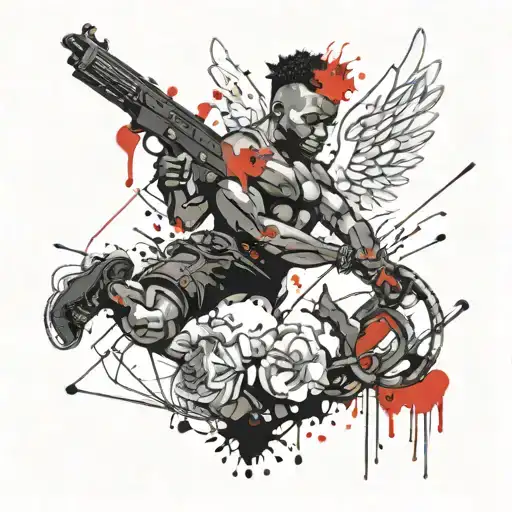 Cupid As A Black Man Holding A Gun