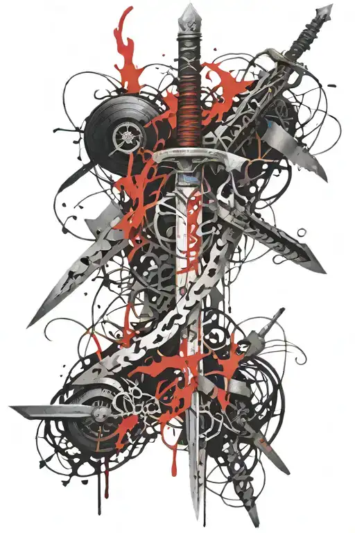 Sword Intertwined Vines